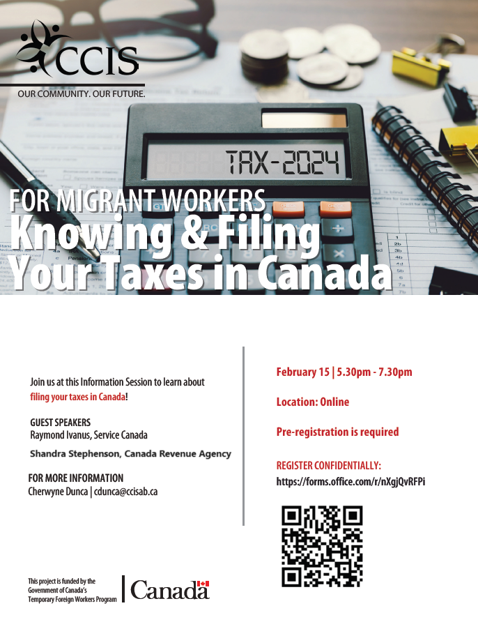 Poster for Info Session ESDC Knowing Filing your taxes in Canadapng